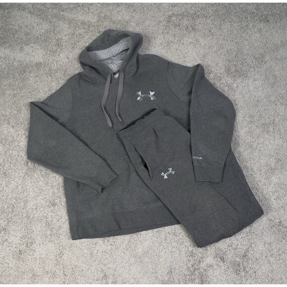 Under Armour Men Storm Fleece Gray Hoodie & Pants Sweatsuit Causal Comfortable M - Picture 1 of 15